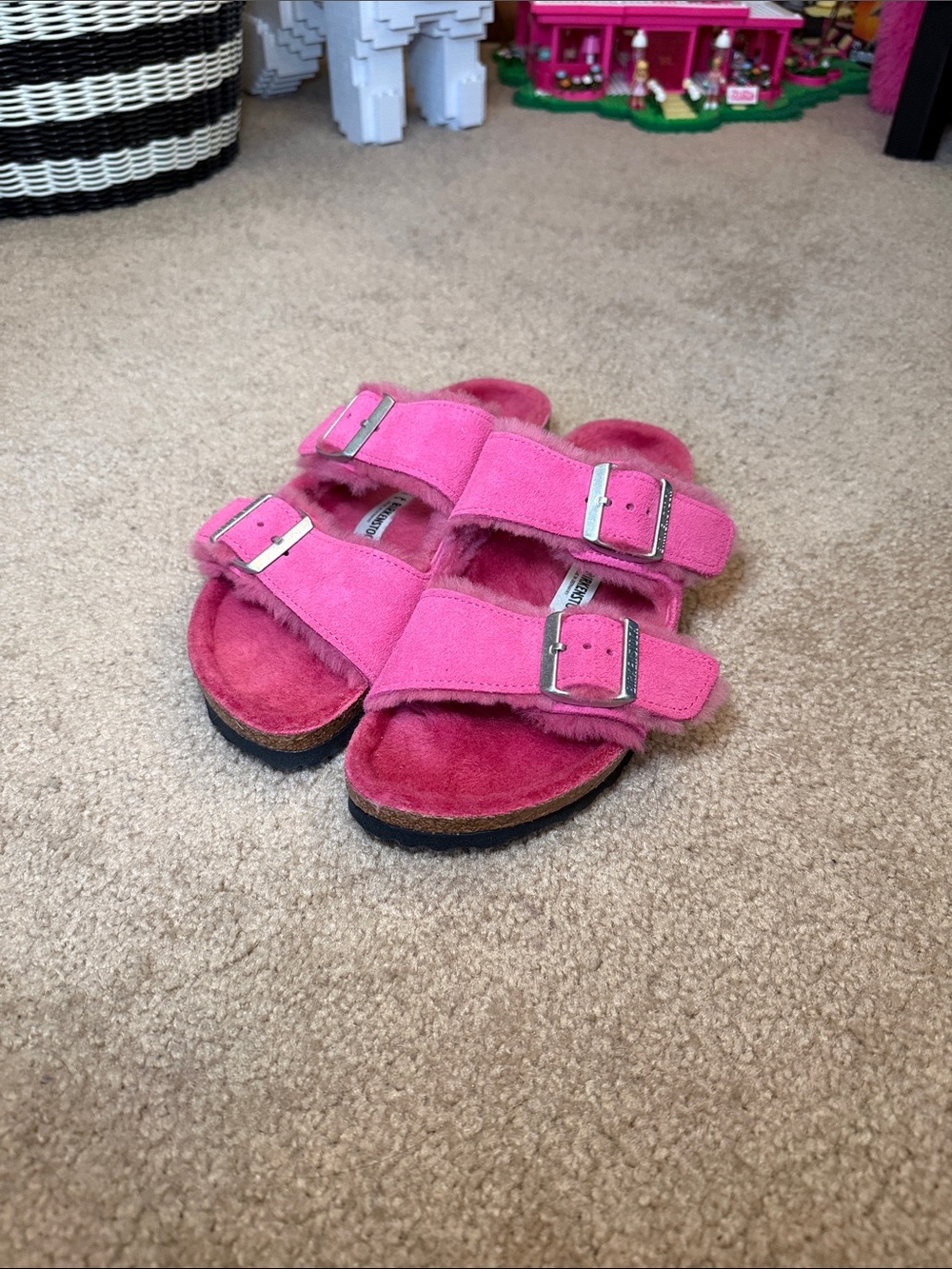 Birkenstock Arizona Genuine Shearling Lined Slide Sandals NWOT